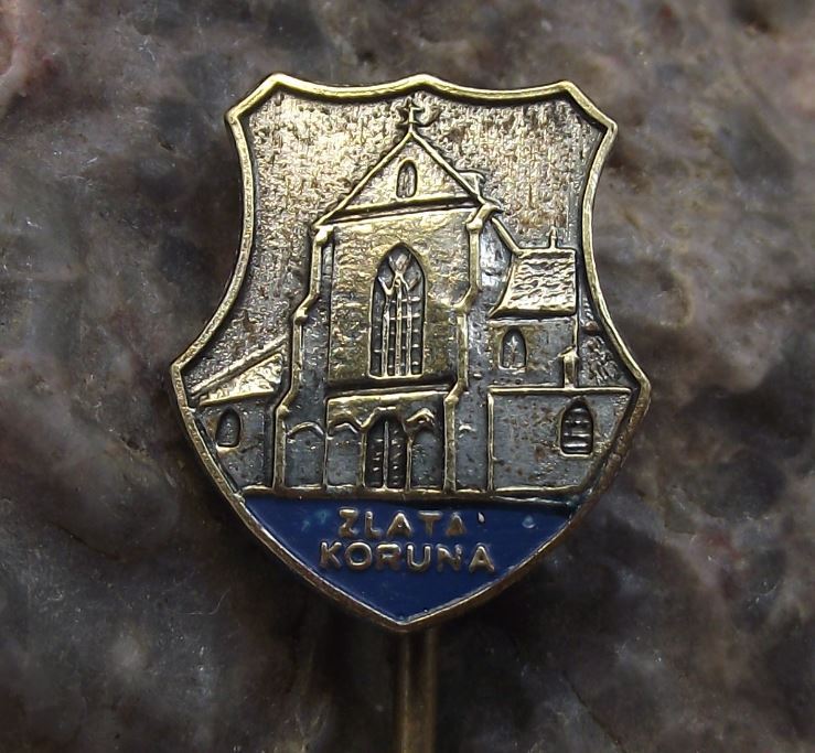 Antique 1950s Zlata Koruna Abbey Monastery Cesky Krumlov Tourist Pin Badge - Badgecrazy