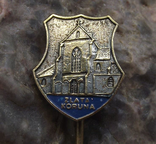 Antique 1950s Zlata Koruna Abbey Monastery Cesky Krumlov Tourist Pin Badge - Badgecrazy