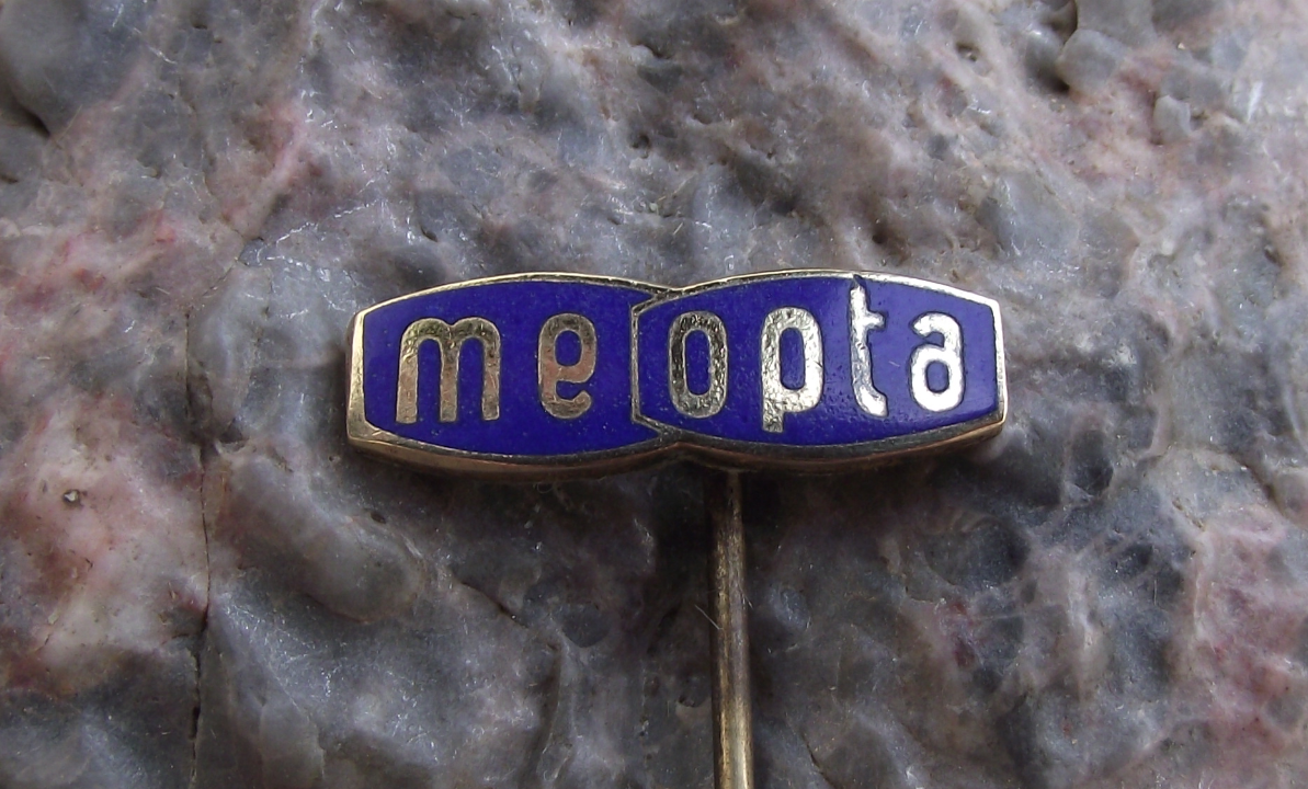Vintage Meopta Blue Stereo Viewfinder Logo Photographic Optical Firm Pin Badge - Badgecrazy