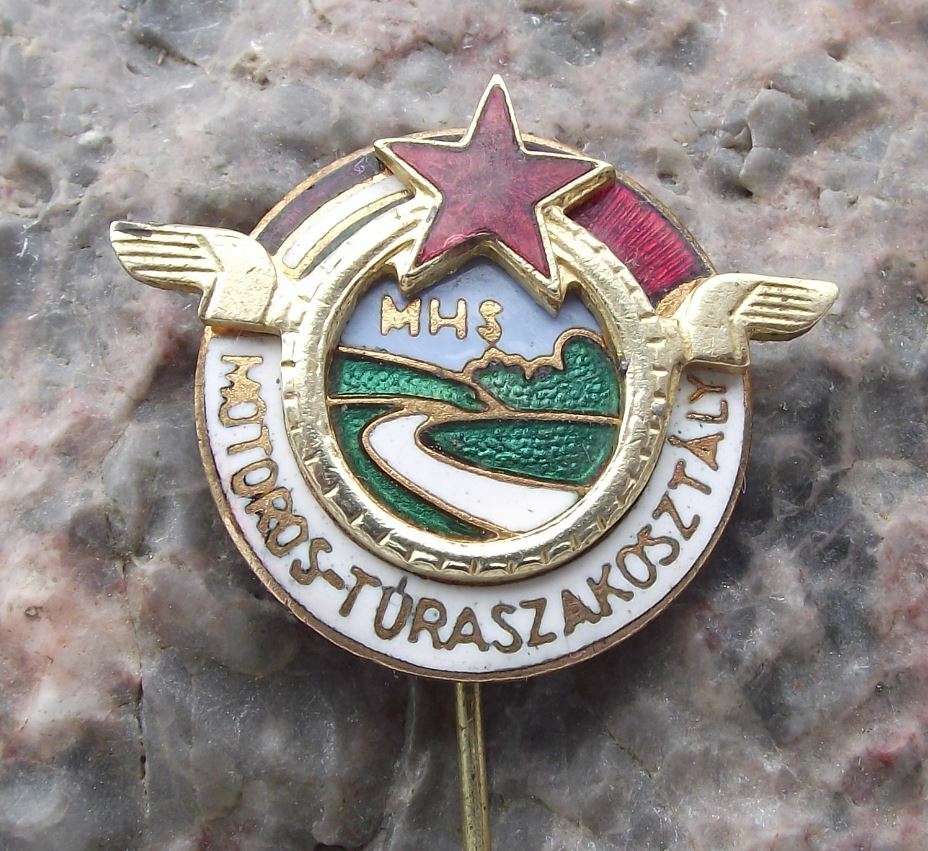 Hungary Civil Defense MHSz MHS Military Motorcycle Motorike Touring Pin Badge - Badgecrazy