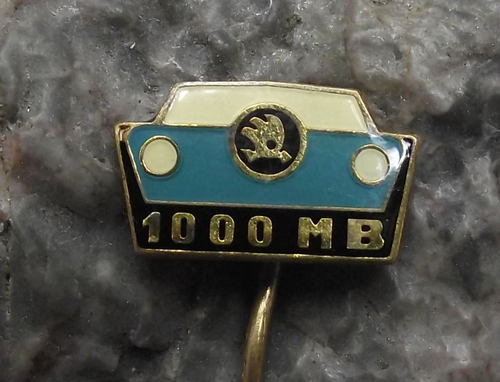 1960s Skoda Classic Cars 1000 MB Front View Headlights & Logo Antique Pin Badge - Badgecrazy