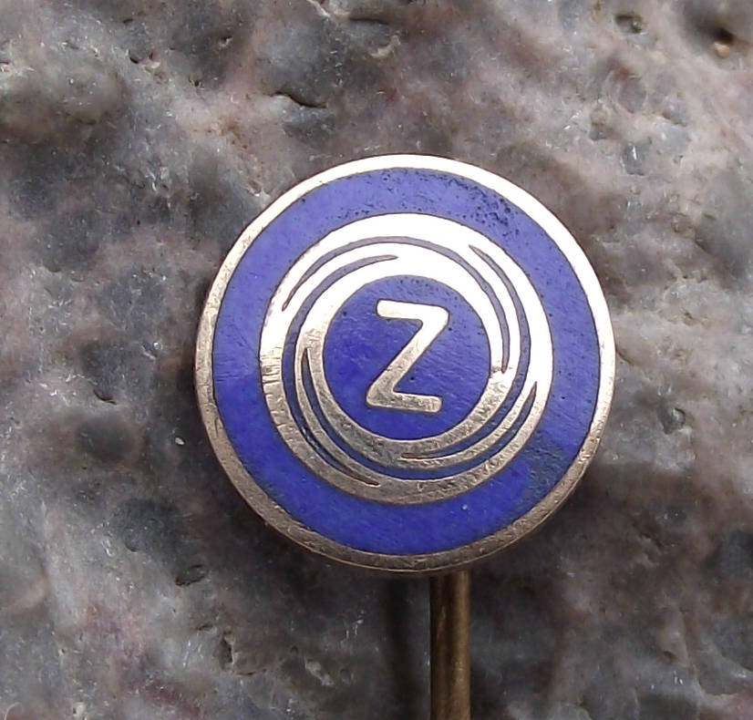 Vintage CZ Weapons Pistols Rifles Gun Factory Czechoslovakia Logo Blue Pin Badge - Badgecrazy