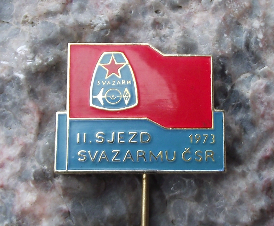 1973 Svazarm Czech Army Reserves VI 6th Military Conference Meeting Pin Badge - Badgecrazy
