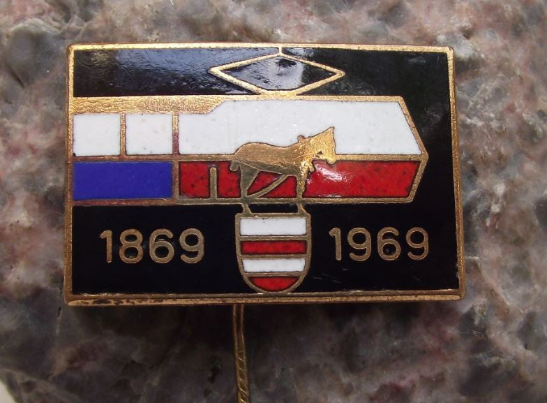 1969 Rare Czech City Brno Trolley Tram Streetcar 100th Anniversary Pin Badge - Badgecrazy