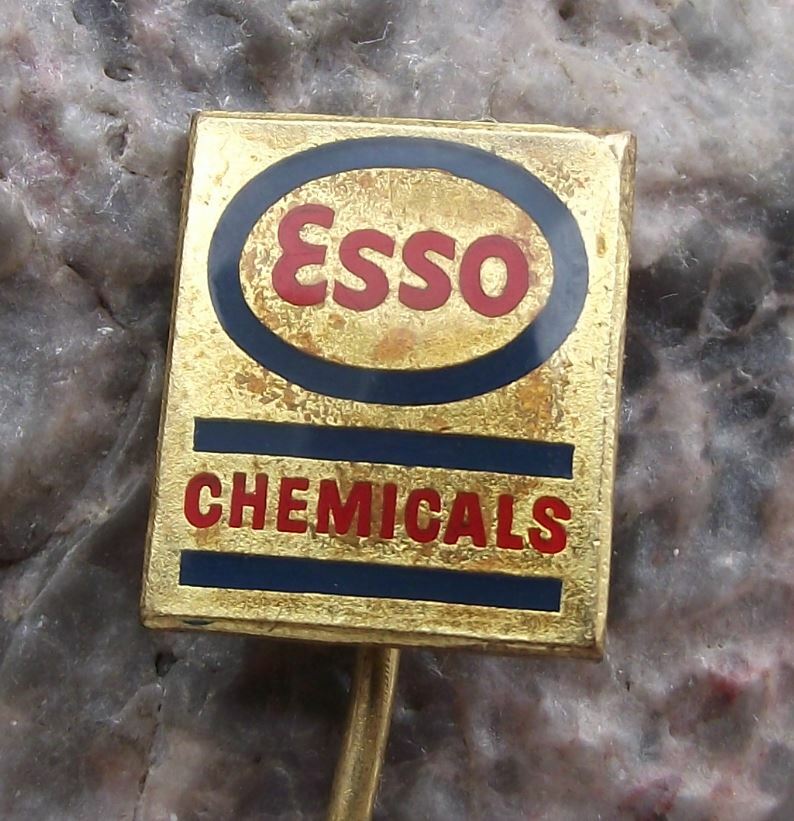 Vintage ESSO Chemicals Petrol Oil Company Advertising Pin Badge - Badgecrazy