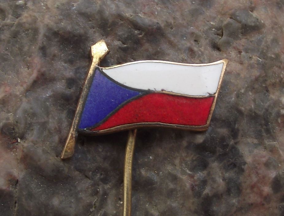 Antique Czech Czechoslovakia Waving Fluttering National Flag Enamel Pin Badge - Badgecrazy