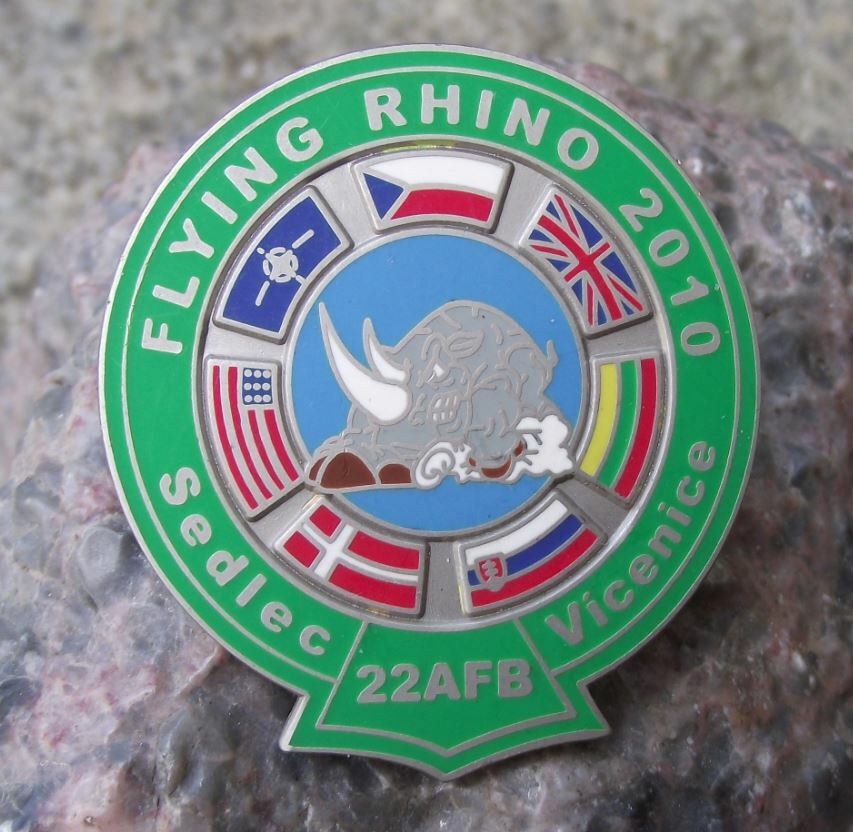 2010 NATO Military Army Exercises Flying Rhino 22nd Air Force Base AFB Pin Badge - Badgecrazy