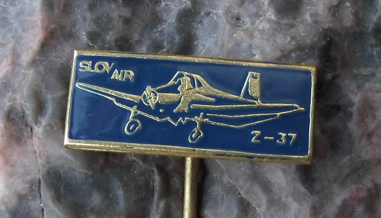 Vintage Slov Air Moravan Z-37 Crop Sprayer Aircraft Plane Slovair Pin Badge - Badgecrazy