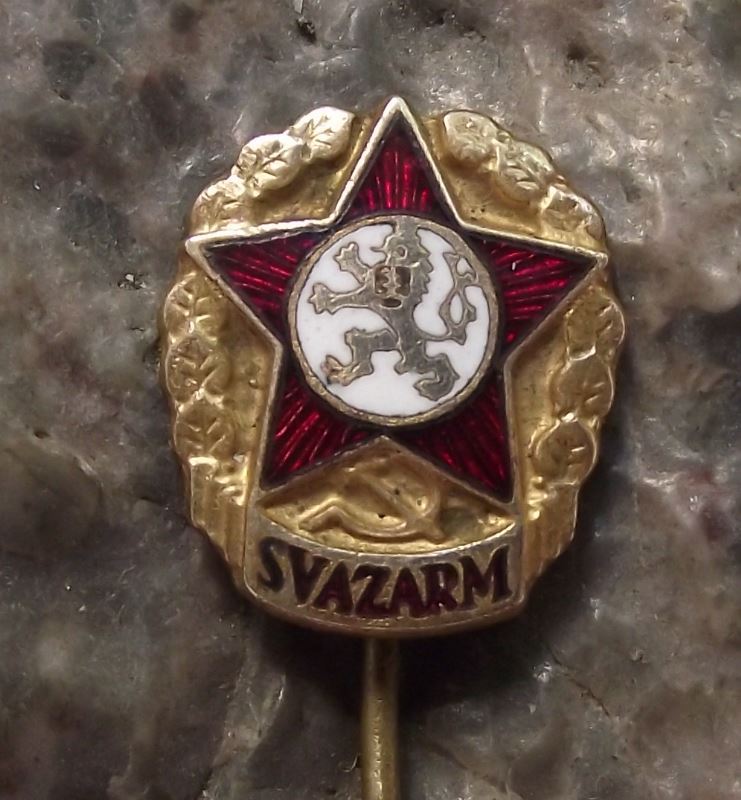 Vintage Svazarm Czechoslovakia Cold War Army Military Reserve Star Pin Badge - Badgecrazy