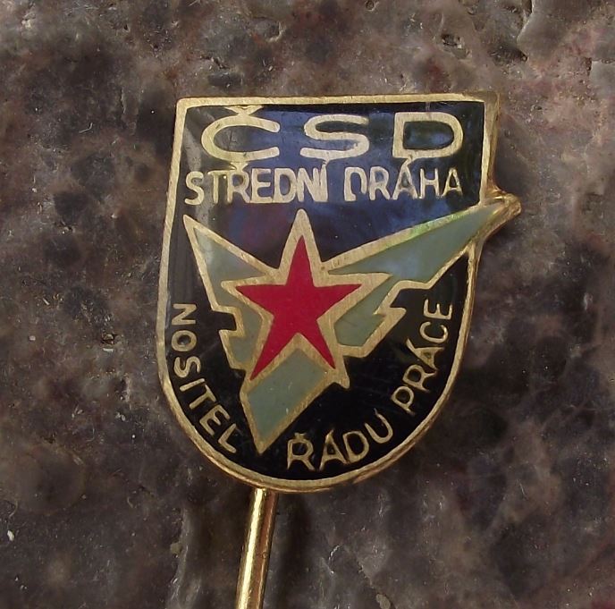 Czechoslovakia Railway CSD Central Region Rail Good Worker Award Pin Badge - Badgecrazy