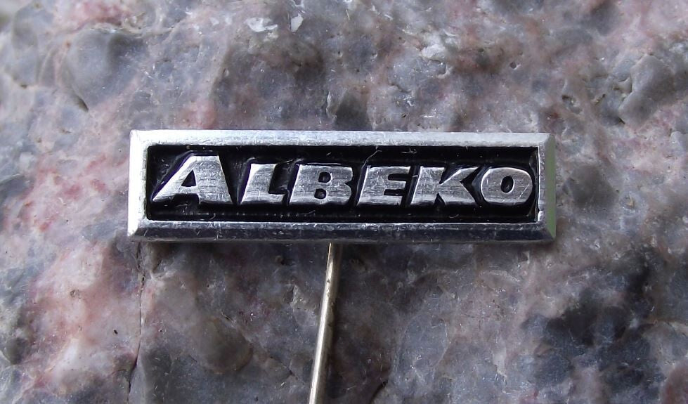Vintage Albeko Cutting Pattern Grading Machines Company Logo Pin Badge - Badgecrazy
