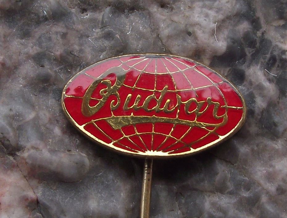 Antique Budvar Czech Budweiser Brewery Pivovar Lager Beer Pin Badge Red - Badgecrazy