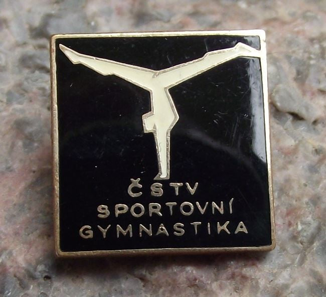 Vintage CSTV Sports Gymnastics Hand Stand Back Walkover Split Exercise Pin Badge - Badgecrazy