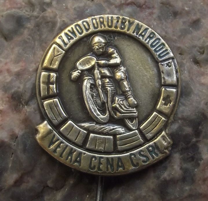 1952 Grand Prix Czechoslovakia Friendship of Nations Motorbike Race Pin Badge - Badgecrazy