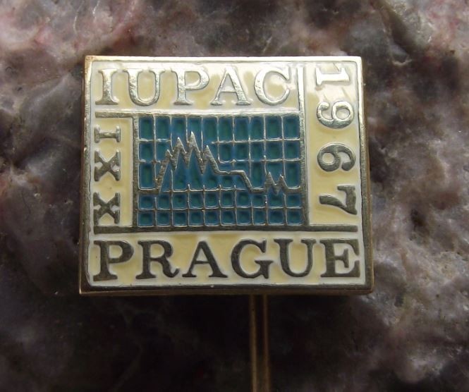 1967 IUPAC International Union Applied Chemistry 21st Symposium Prague Pin Badge - Badgecrazy