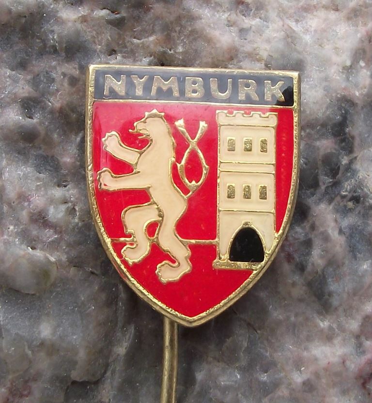 Vintage Nymburk Czech Two Tailed Lion Coat of Arms Heraldic Crest Pin Badge - Badgecrazy