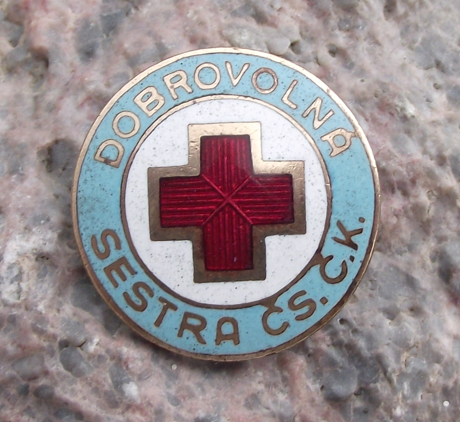 Vintage Red Cross Czechoslovakia Medical Volunteer Nurse Uniform Clasp Pin Badge - Badgecrazy