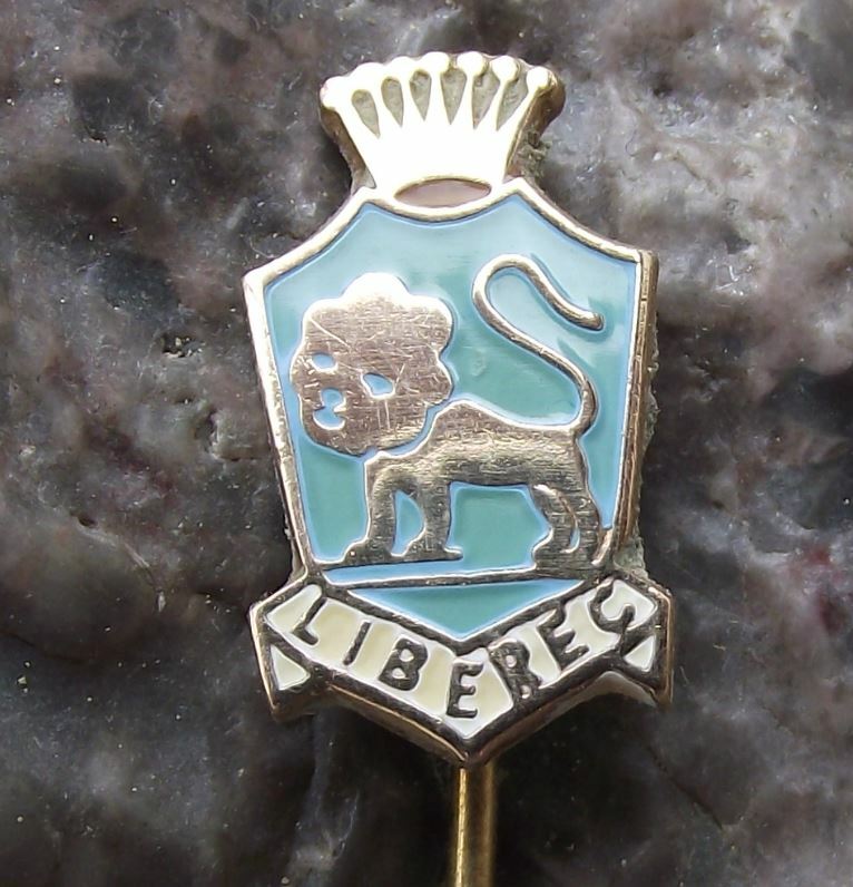 Antique Liberec City Czechoslovakia Crowned Lion Logo Motif Souvenier Pin Badge - Badgecrazy
