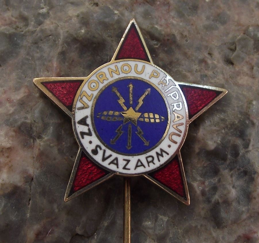 Antique Svazarm Radio Operator Army Military Signals Reserves Ready Pin Badge - Badgecrazy