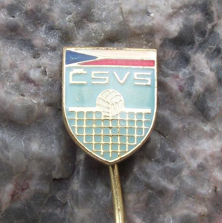 Antique Czechoslovakia Volleyball Association CSVS Net Ball Czech Flag Pin Badge - Badgecrazy