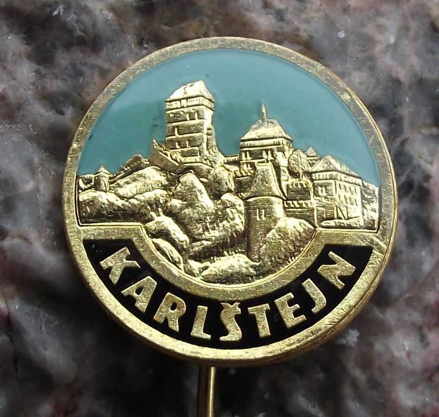 Vintage Karlstejn Karlstein Castle Czech Czechoslovakia Tourist Pin Badge - Badgecrazy