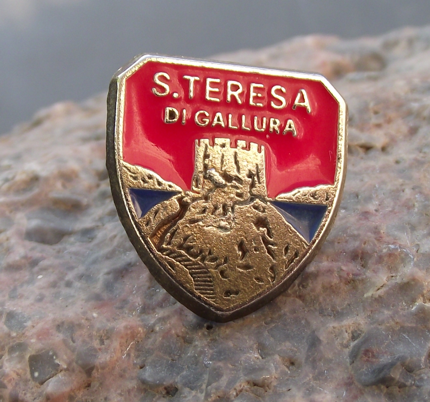 Antique Santa Teresa di Gallura Sardinia Sassari Longosardo Tower Pin Badge - Badgecrazy