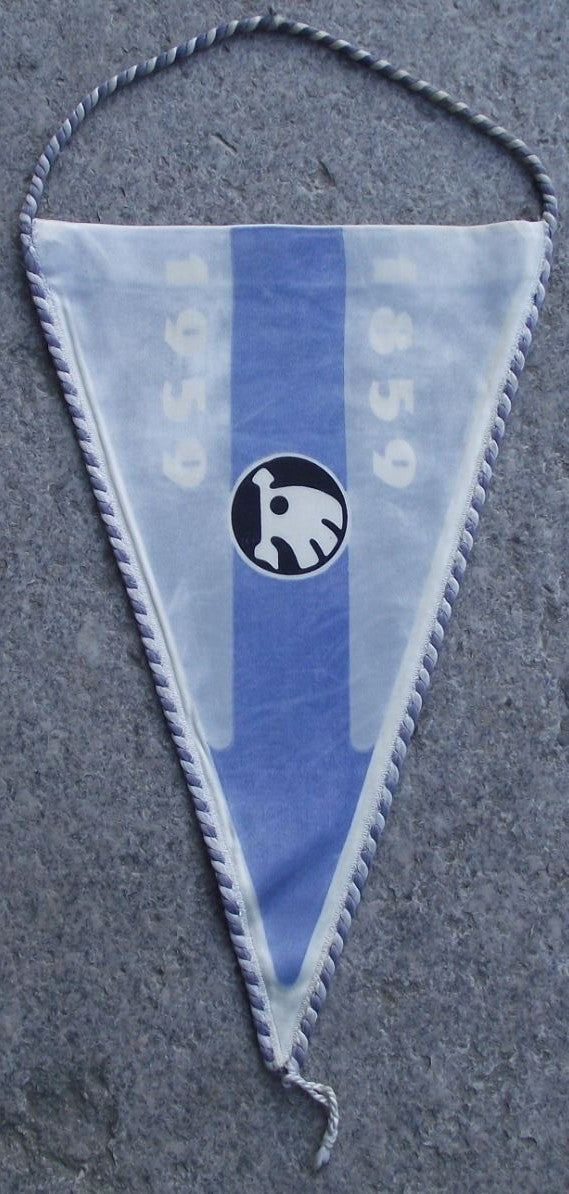 1959 Skoda Logo Car Automotive Factory Plzen Centenary 100 Year Pennant Flag - Badgecrazy