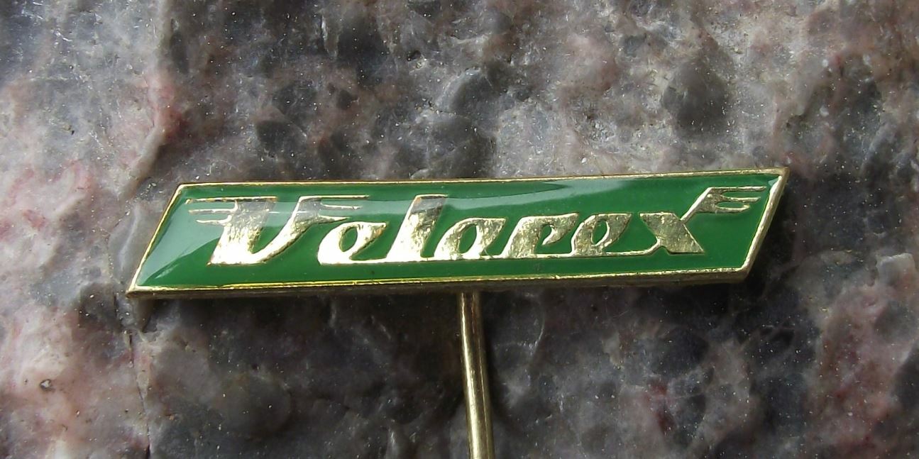Antique Velorex Czech Motorcycle Sidecar Three Wheel Car Company Logo Pin Badge - Badgecrazy