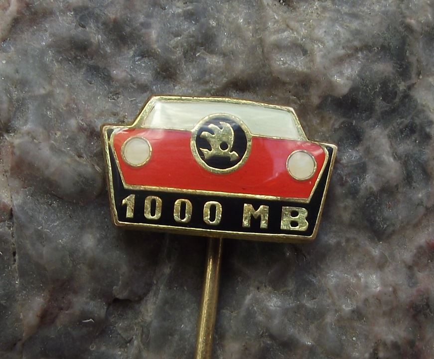 1960s Skoda Classic Cars 1000 MB Front View Headlights & Logo Antique Pin Badge - Badgecrazy