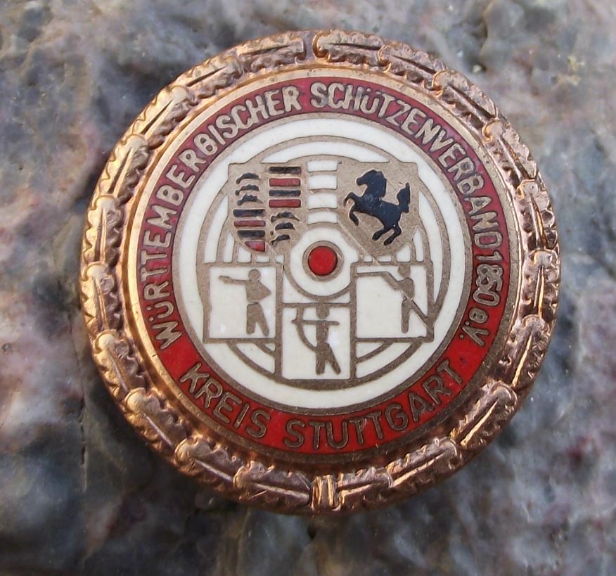 1972 Wurttemberg Stuttgart German Shooting Association Society Members Pin Badge - Badgecrazy