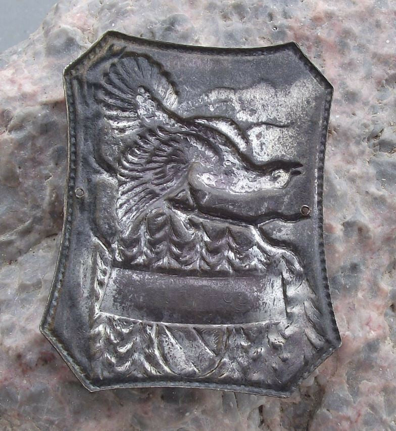 Vintage Snezka Mountain Grouse Hunter Metal Walking Stick Shield Stocknagel - Badgecrazy