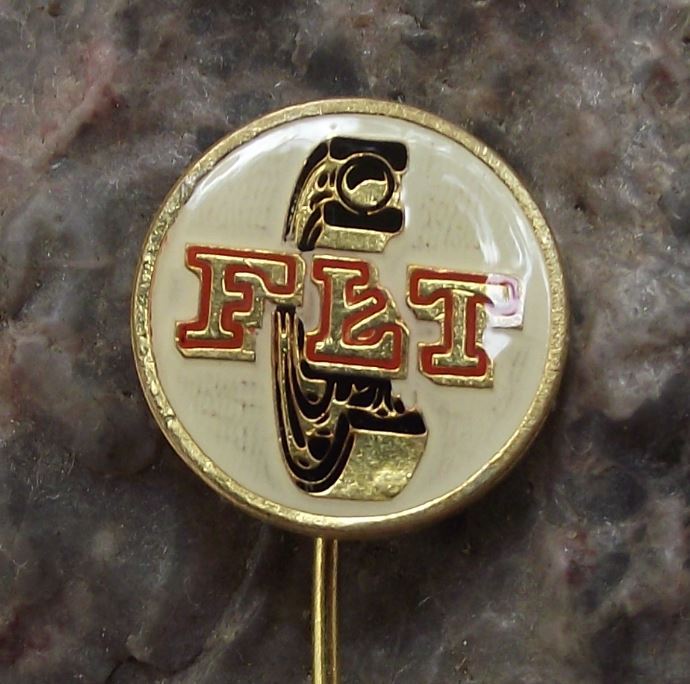 Antique FLT Industrial Ball Bearing Company of Poland Engineering Firm Pin Badge - Badgecrazy