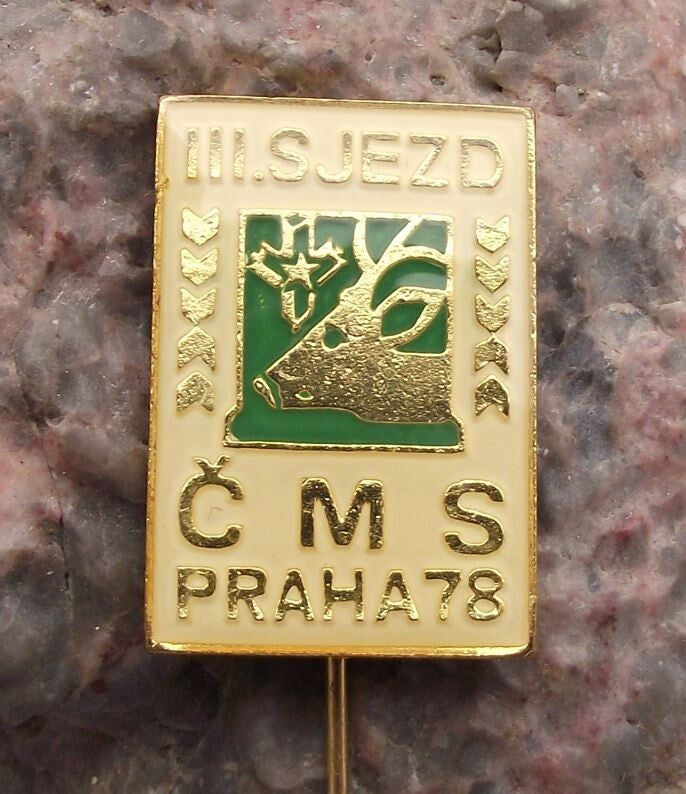1978 CMS Czech Hunting Association 3rd National Convention Stag Deer Pin Badge - Badgecrazy
