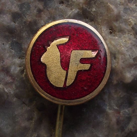 Antique Chicken Rooster Crowing Cockerel Farm Motif Logo Advertising Pin Badge - Badgecrazy