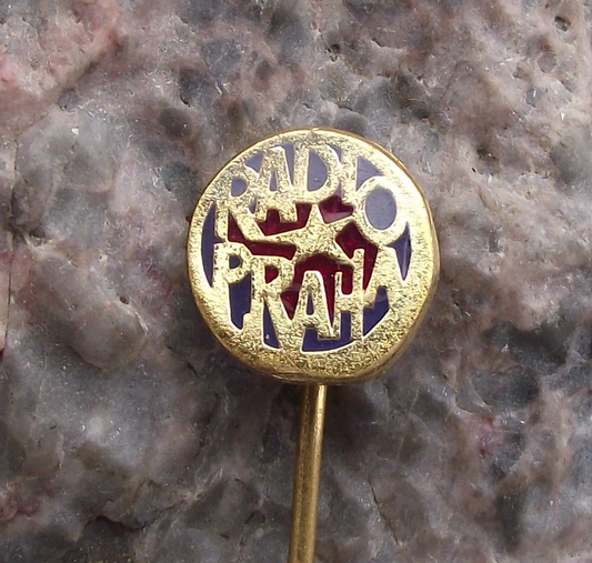 Vintage Radio Prague Praha Czechoslovakia Socialist Star Motif Logo Pin Badge - Badgecrazy