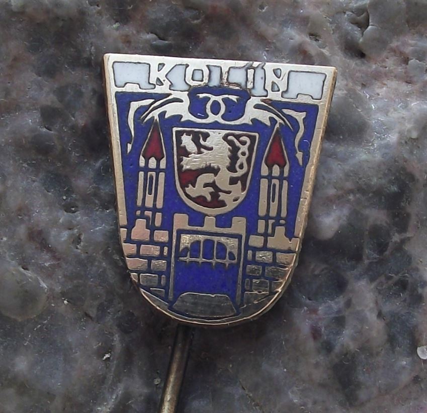 Antique Kolin Czechoslovakia Coat of Arms Bohemian Heraldic Crest Pin Badge - Badgecrazy