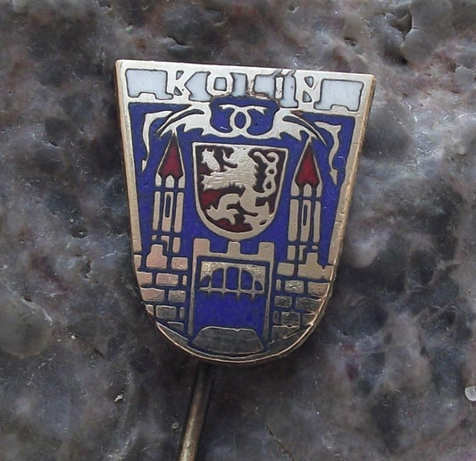 Antique Kolin Czechoslovakia Coat of Arms Bohemian Heraldic Crest Pin Badge - Badgecrazy