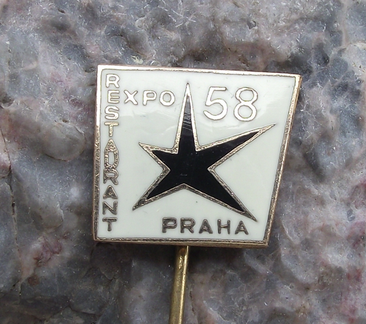 1958 Brussels EXPO 58 World Exposition Belgium Czech Restaurant Logo Pin Badge - Badgecrazy