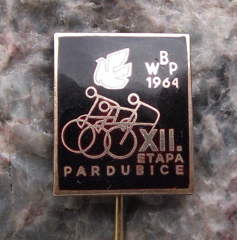 1964 WBP XII International Bicycle Peace Race Pardubice Stage Cycling Pin Badge - Badgecrazy