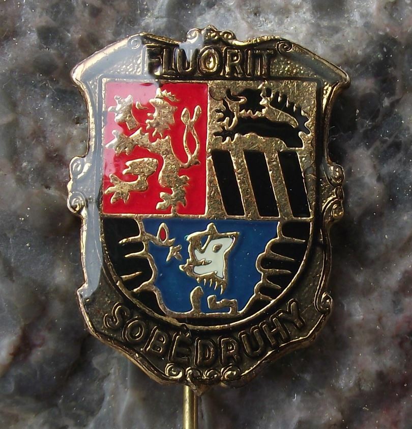 Antique Flourite Fluorspar Mines Czechoslovakia Sobedruhy Mining Crest Pin Badge - Badgecrazy