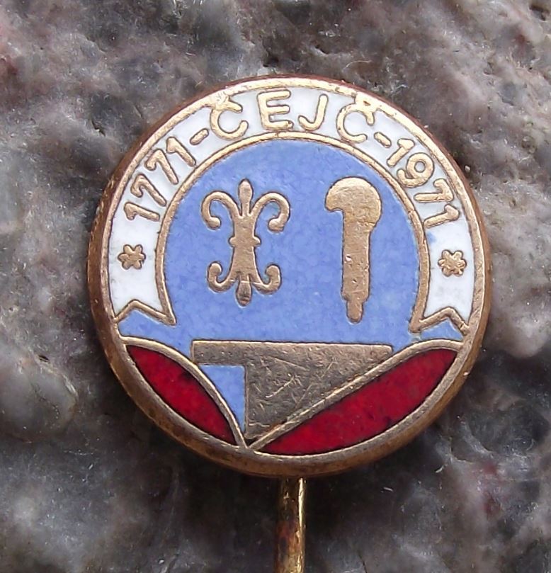 1971 Cejc Czechoslovakia 200th Anniversary Coat of Arms Heraldic Crest Pin Badge - Badgecrazy