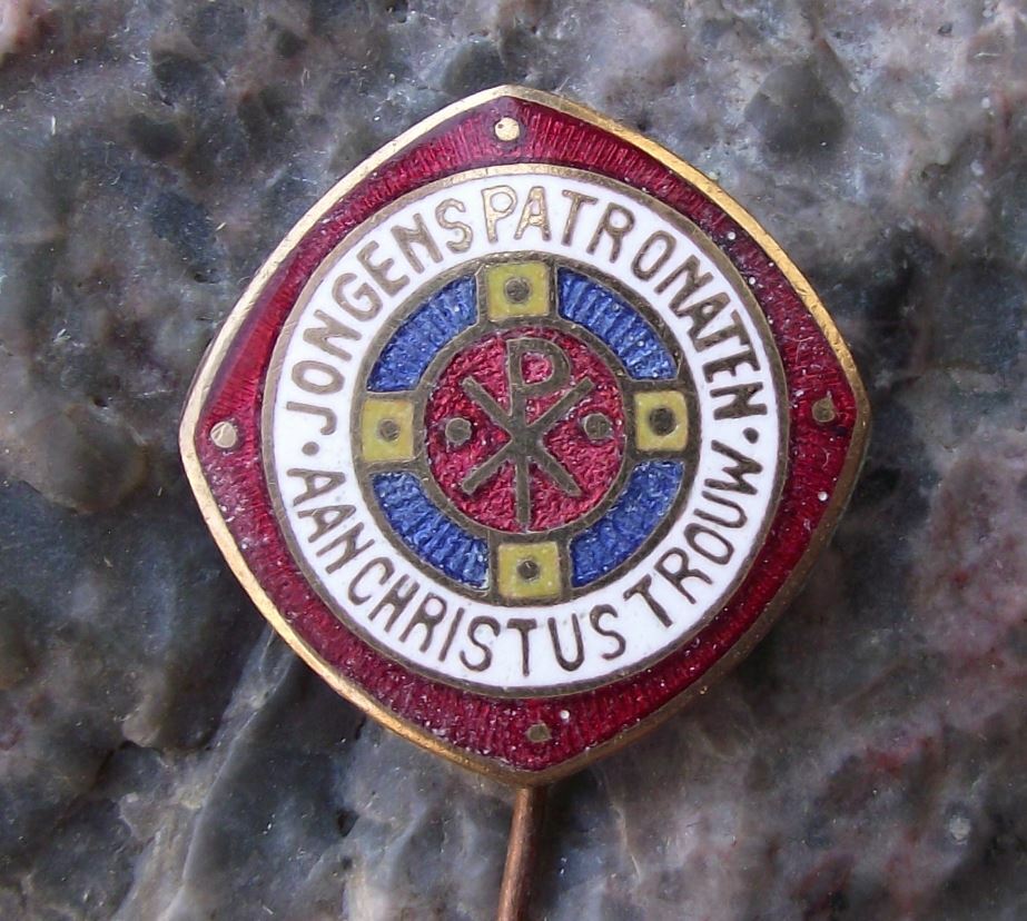 Antique Chi Rho Christogram Christian Religious Symbol Denmark Danish Pin Badge - Badgecrazy
