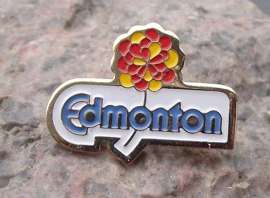 Wild Rose Flower Edmonton Alberta Province Western Canada Souvenier Pin Badge