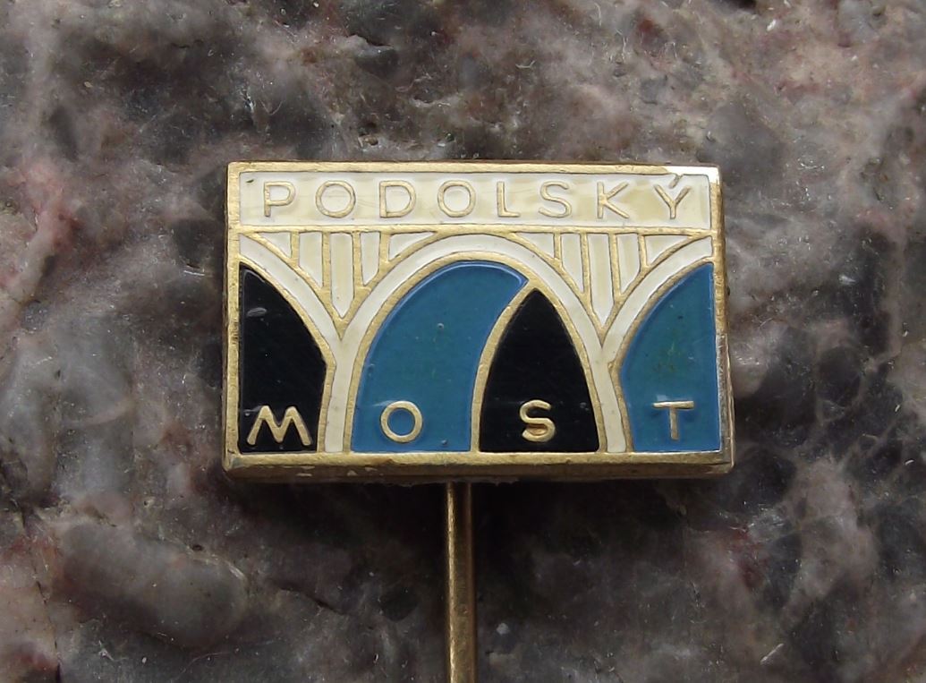 Antique Podolsky Most Bridge Pisek Souvenier Czechoslovakia River Pin Badge - Badgecrazy
