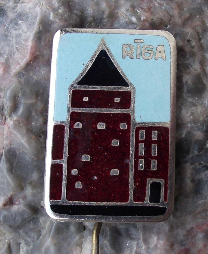 Antique Riga Ancient City Tower Latvia Tourist Souvenier Pin Badge - Badgecrazy