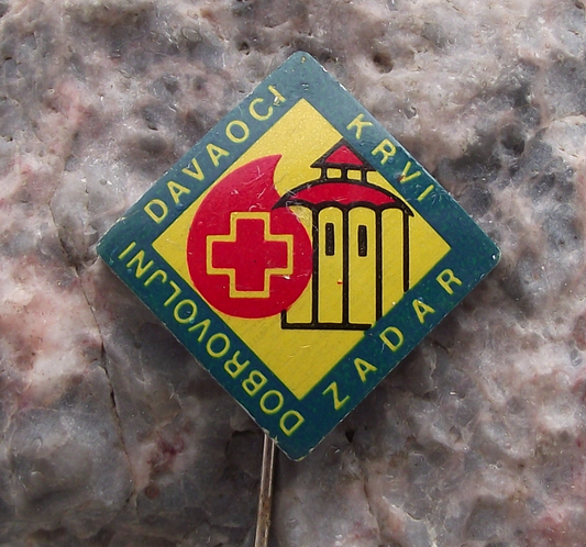Vintage Yugoslavia Red Cross Association Volunteer Blood Donor Pin Badge