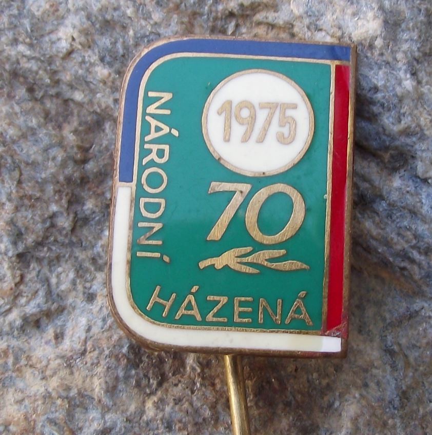 1975 Czechoslovakia 70th Anniversary of National Handball Sport Pin Badge - Badgecrazy