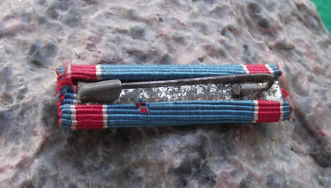 Antique Military Red Stripe Blue Field Service Ribbon Bar Medal Strip Award - Badgecrazy