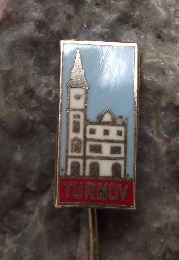 Vintage Turnov Turnof Czech Gemstone Working Renaissance Town Hall Pin Badge - Badgecrazy