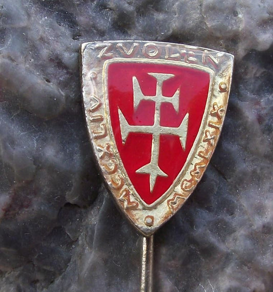 1969 Zvolen Czechoslovakia City Coat of Arms Heraldic Crest Shield Pin Badge - Badgecrazy